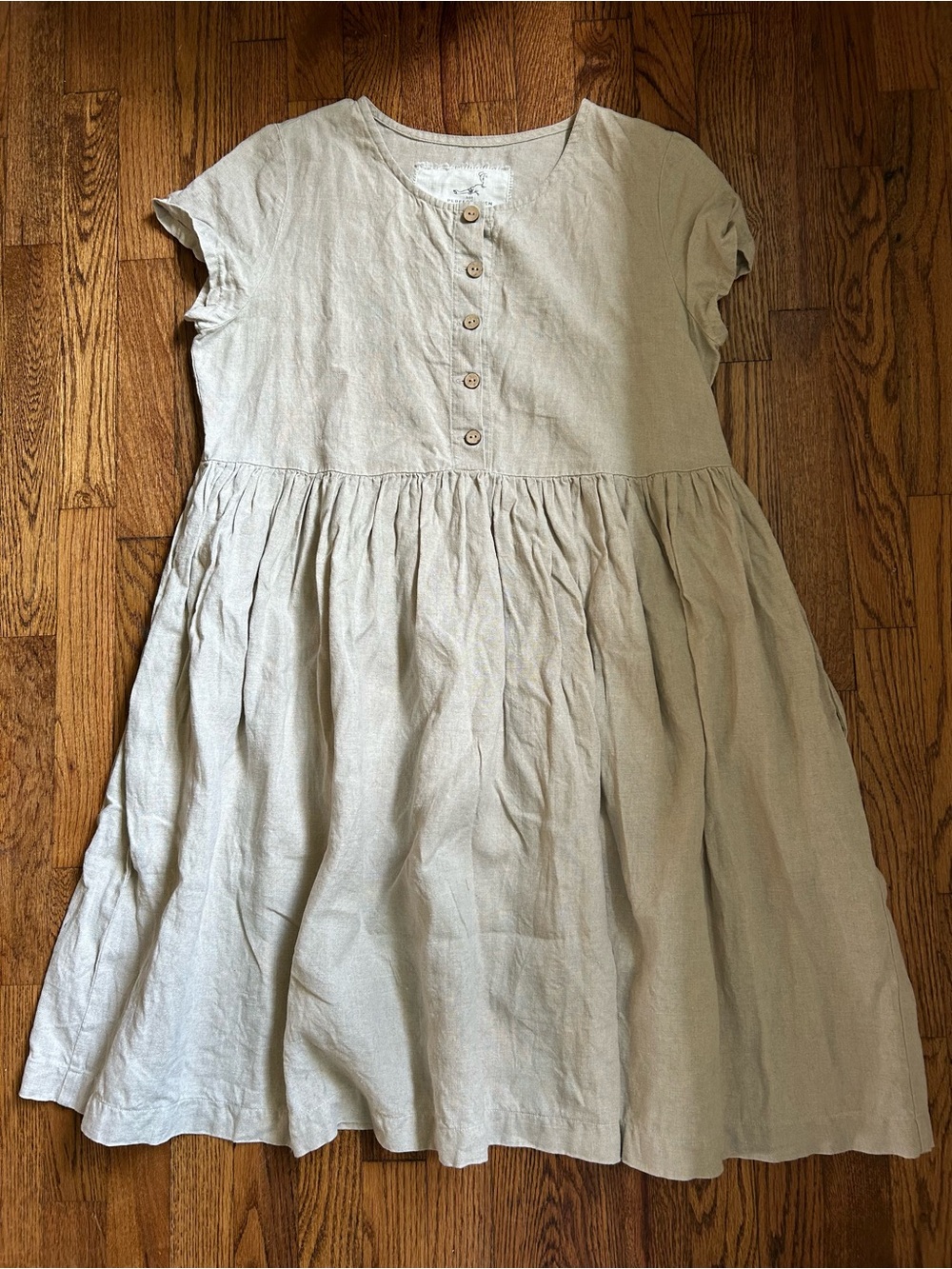 Not Perfect Linen Mama Dress in Oat Milk